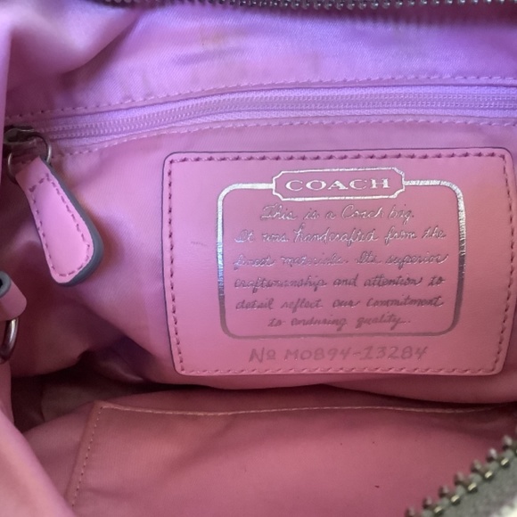 Coach Signature stripe pink Hobo - Picture 3 of 5